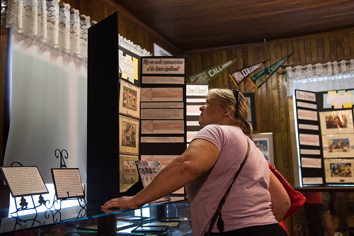 Guest looking at Quintuplet calendar display